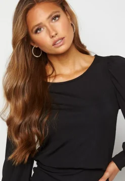 BUBBLEROOM Balloon Sleeve Rib Dress