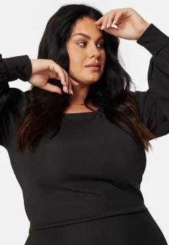 BUBBLEROOM Balloon Sleeve Rib Dress