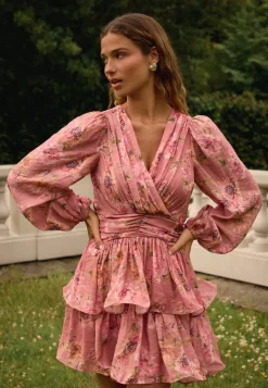 Bubbleroom Occasion Balloon Sleeve Short Flounce Dress