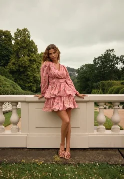 Bubbleroom Occasion Balloon Sleeve Short Flounce Dress