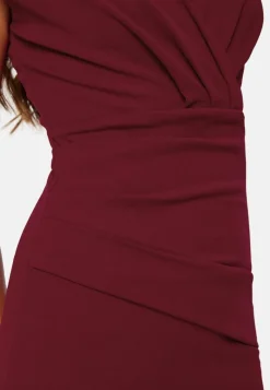 Goddiva Bardot Pleat Maxi Dress