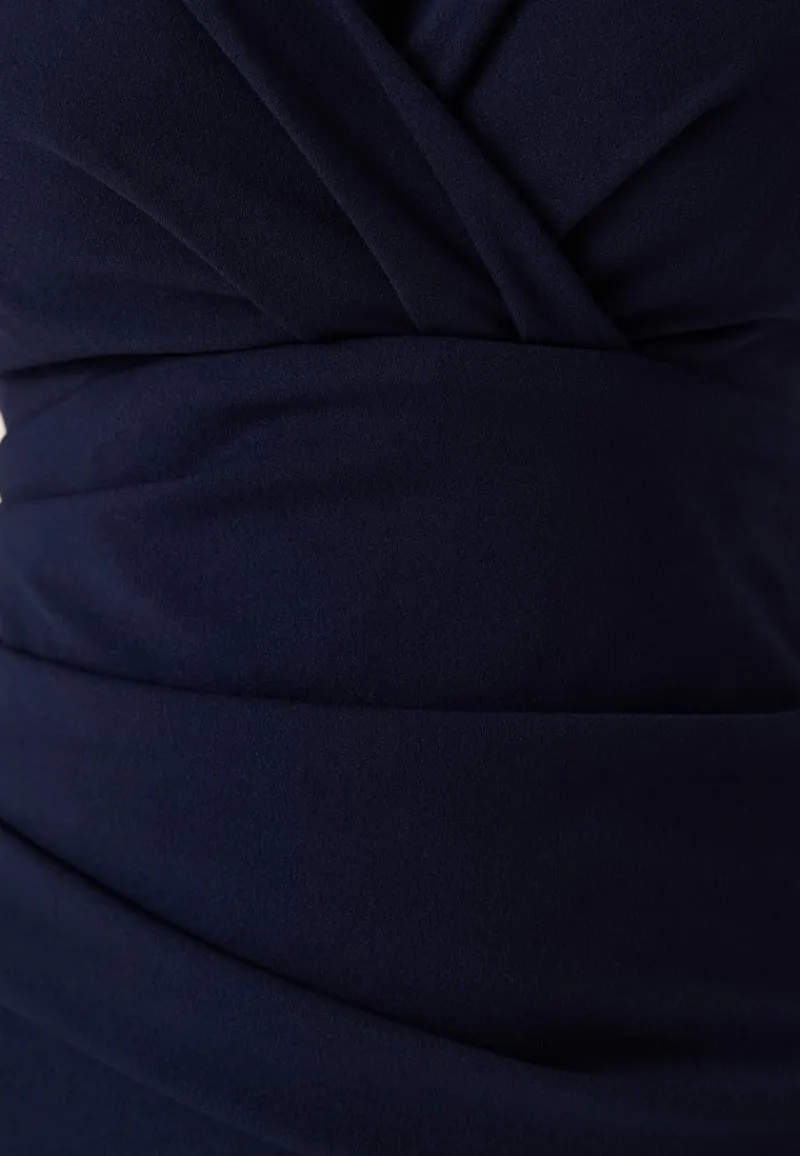 Goddiva Bardot Pleat Maxi Dress