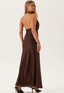 FOREVER NEW Becca Cowl Halter Satin Gown
