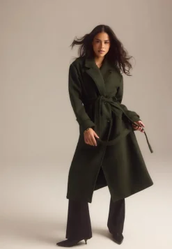 BUBBLEROOM Belted Wool Blend Coat