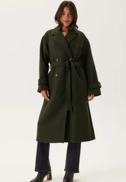 BUBBLEROOM Belted Wool Blend Coat