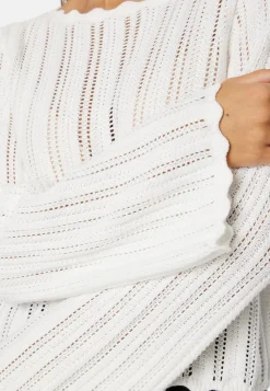 BUBBLEROOM Boat Neck Structure Knitted Sweater