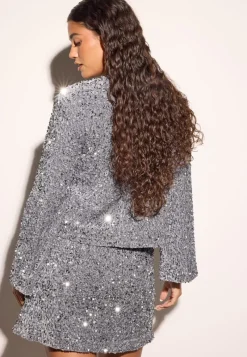 Bubbleroom Occasion Bow Sequin Velvet Jacket