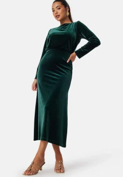 Bubbleroom Occasion Bow Velvet Midi Dress