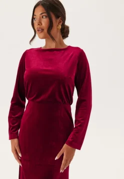 Bubbleroom Occasion Bow Velvet Midi Dress