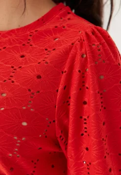 Happy Holly Broderie Anglaise Top