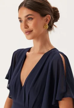 Bubbleroom Occasion Butterfly Sleeve Chiffon Gown