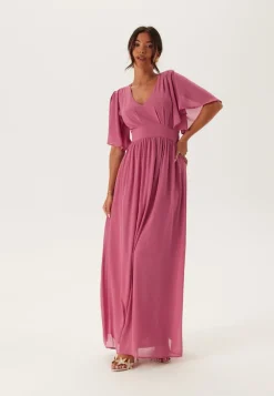 Bubbleroom Occasion Butterfly Sleeve Chiffon Gown