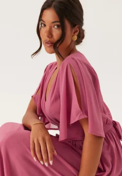 Bubbleroom Occasion Butterfly Sleeve Chiffon Gown