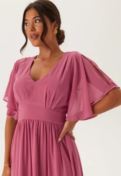 Bubbleroom Occasion Butterfly Sleeve Chiffon Gown