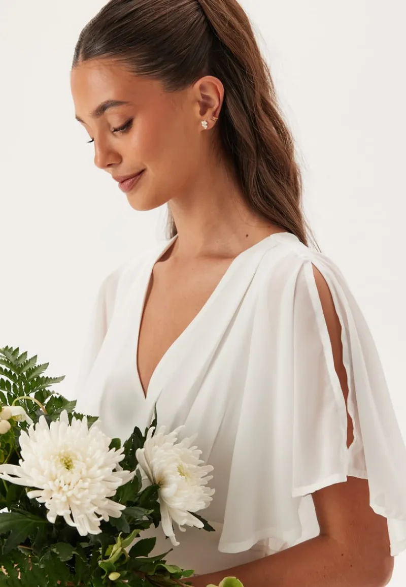 Bubbleroom Occasion Butterfly Sleeve Chiffon Gown