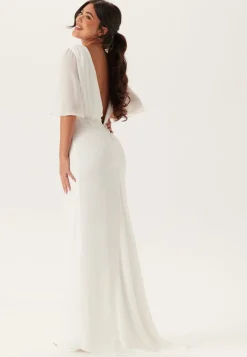 Bubbleroom Occasion Butterfly Sleeve Mermaid Wedding Gown