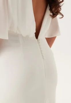 Bubbleroom Occasion Butterfly Sleeve Mermaid Wedding Gown