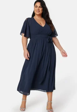 Bubbleroom Occasion Butterfly Sleeve Midi Dress