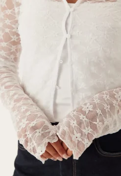 BUBBLEROOM Button Lace Cardigan