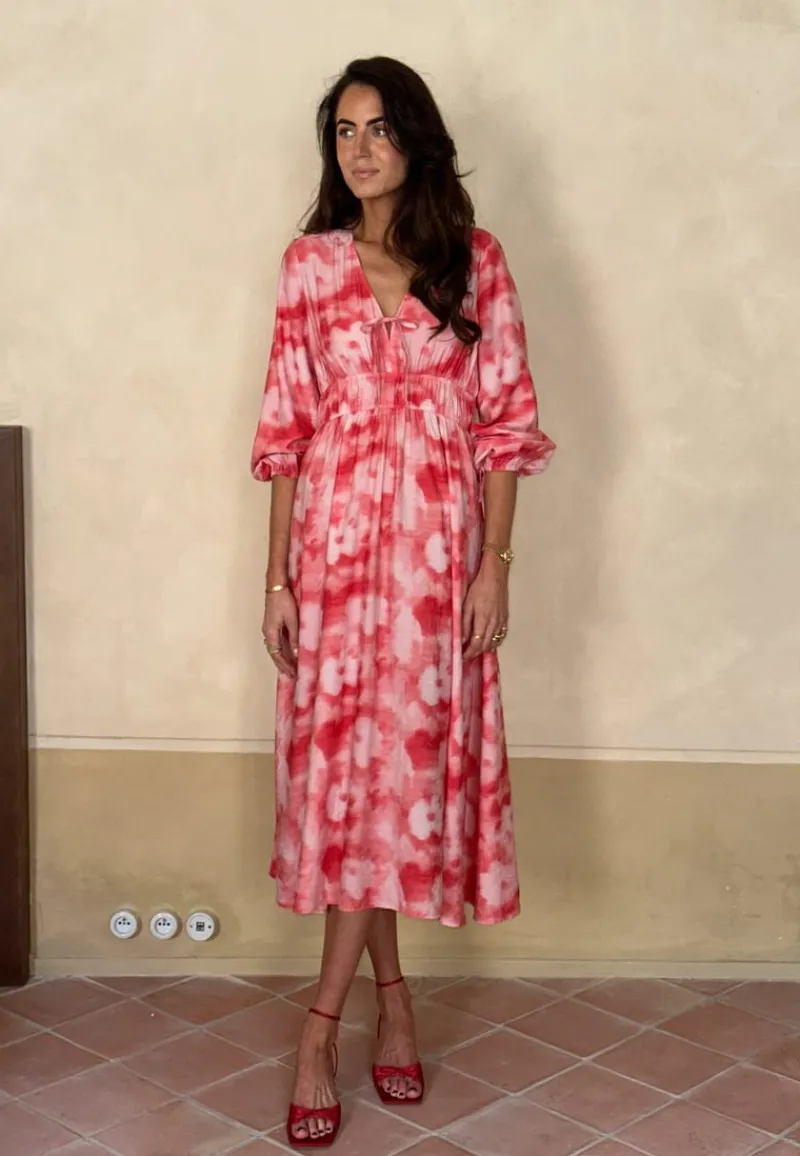 BUBBLEROOM CC V-neck Viscose Strap L/S Dress