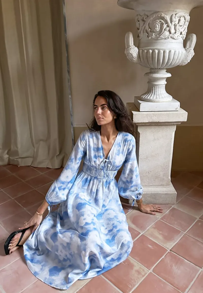 BUBBLEROOM CC V-neck Viscose Strap L/S Dress