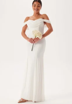 Goddiva Chiffon Off Shoulder Maxi Dres