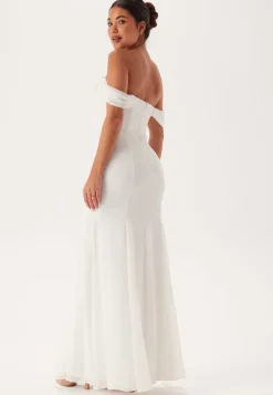 Goddiva Chiffon Off Shoulder Maxi Dres