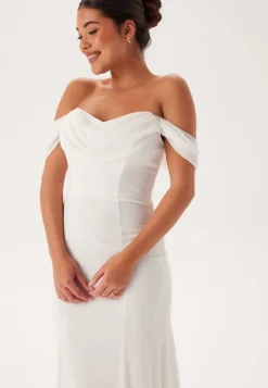 Goddiva Chiffon Off Shoulder Maxi Dres