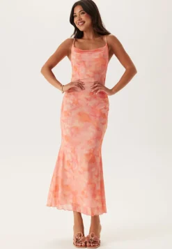 Bubbleroom Occasion Cowl Neck Mesh Dress