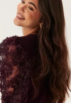 Happy Holly 3D Floral Sleeve Midi Dress