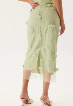 Bubbleroom Occasion 3D Floral Straight Ankle Skirt