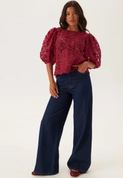 BUBBLEROOM 3D Flower Puff Sleeve Blouse