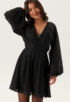 Bubbleroom Occasion 3D Lurex Raglan Sleeve Short Dress