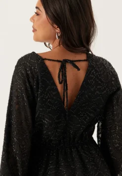 Bubbleroom Occasion 3D Lurex Raglan Sleeve Short Dress