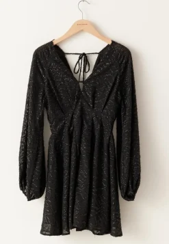 Bubbleroom Occasion 3D Lurex Raglan Sleeve Short Dress