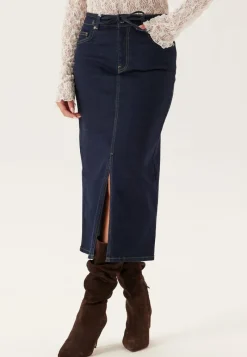 BUBBLEROOM Denim Midi Skirt