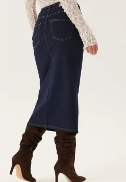 BUBBLEROOM Denim Midi Skirt