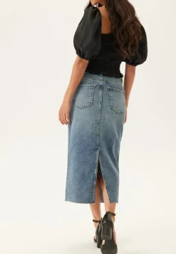 BUBBLEROOM Denim Midi Skirt