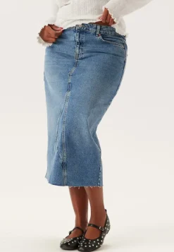 BUBBLEROOM Denim Midi Skirt