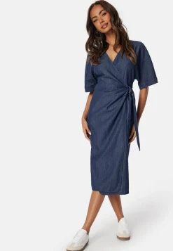 Happy Holly Denim Wrap Dress