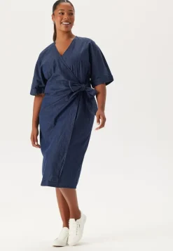 Happy Holly Denim Wrap Dress