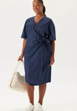 Happy Holly Denim Wrap Dress