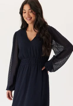 Happy Holly Dobby Dot Smock Midi Dress