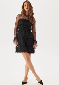 BUBBLEROOM Dotted Mesh L/S Dress