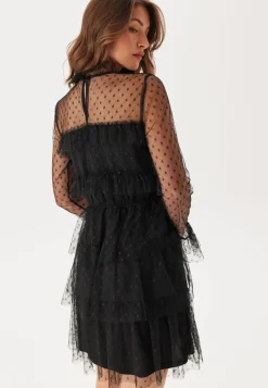 BUBBLEROOM Dotted Mesh L/S Dress