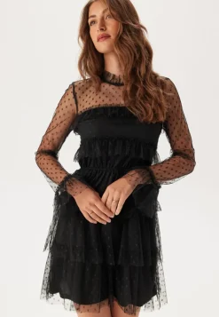 BUBBLEROOM Dotted Mesh L/S Dress