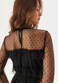 BUBBLEROOM Dotted Mesh L/S Dress
