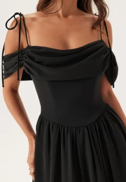 Bubbleroom Occasion Draped Off Shoulder Corset Midi Dress