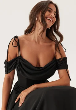 Bubbleroom Occasion Draped Off Shoulder Corset Midi Dress