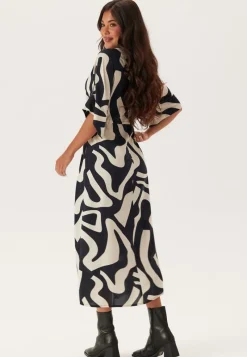 BUBBLEROOM Drawstring Viscose Shirt Dress